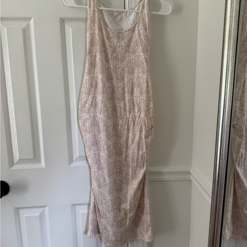 Isabel Maternity Tan Bodycon Dress - Size Sm